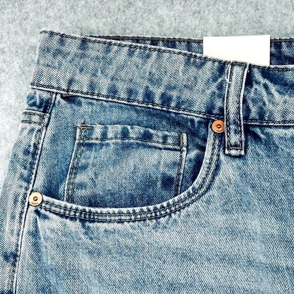 BlankNYC Denim Maxi Skirt Size 29 Light Wash Split Hem Cotton Blend High Rise - Picture 9 of 14